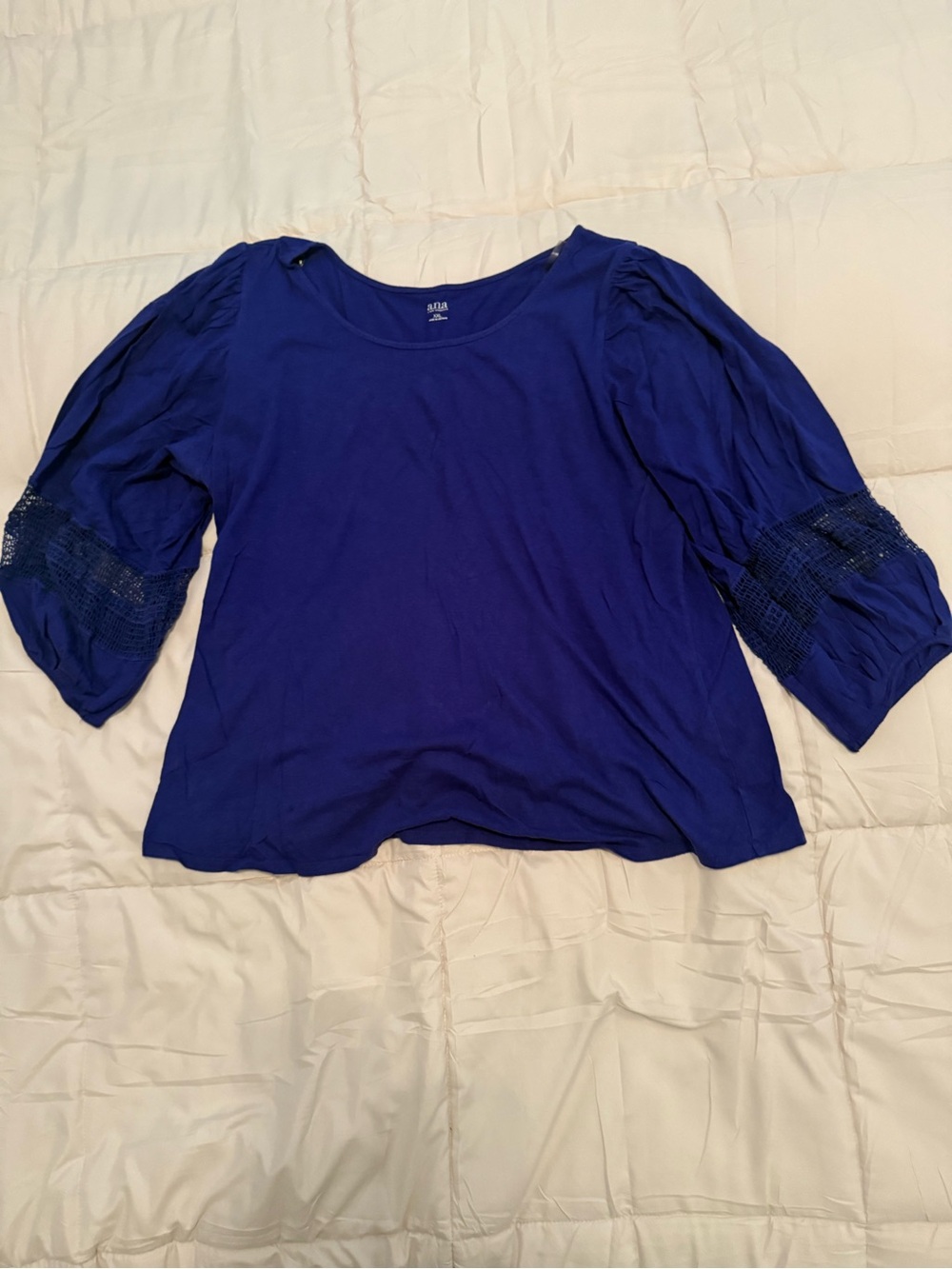 a.n.a Royal Blue Puff Sleeve Tunic Top